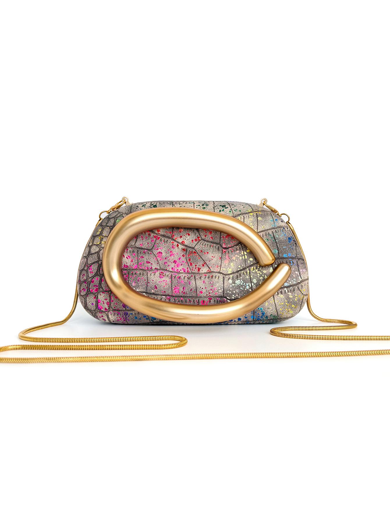 Women's Evening Bag, Crocodile Pattern Handbag, Handheld Bag Purse, Elegant Simple Party Purse, Fashion Accessories for Weddings, Christmas, Birthdays, Ideal Gift