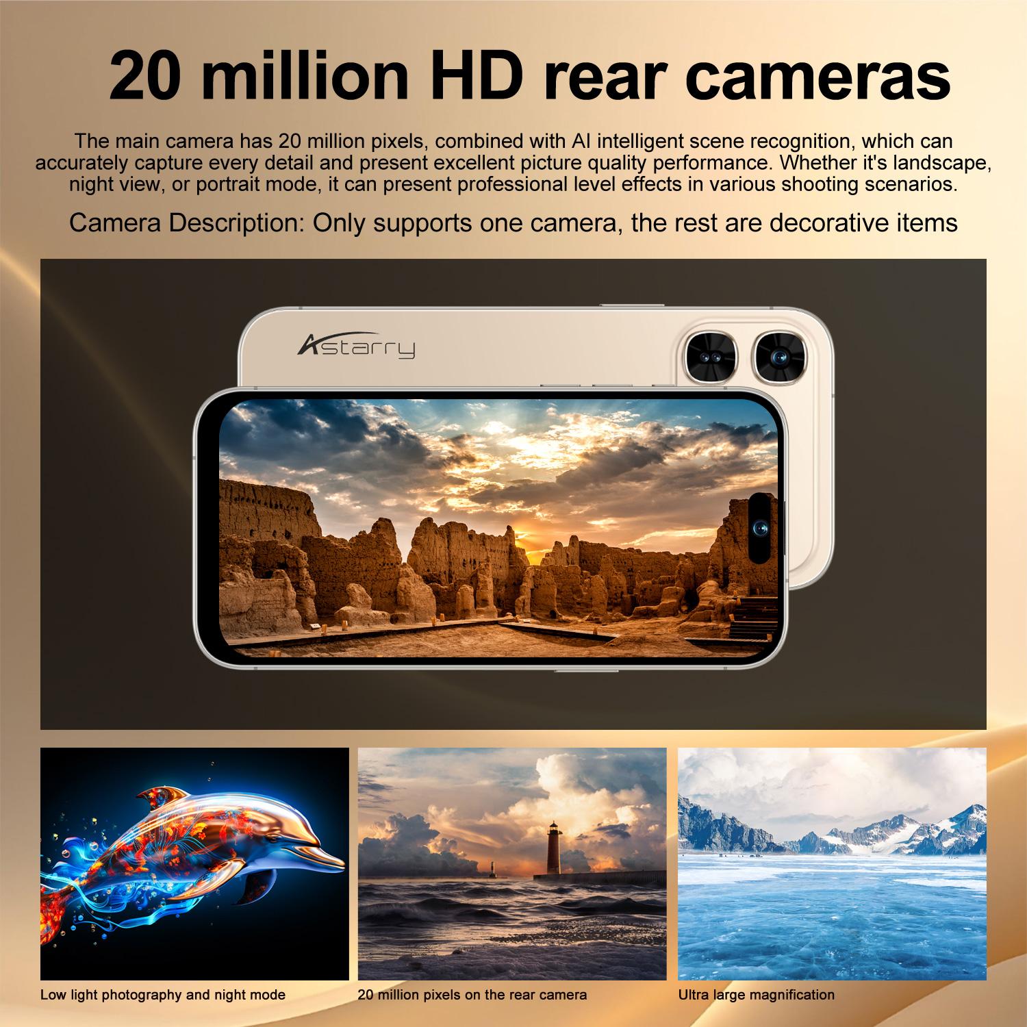 Astarry 17 Pro Max Large Screen Smartphone Mobile Phone, 6gb+128GB RAM, 6.61-Inch Screen, Dual Sim, 8+20mp Camera, 4g Network, Wi-Fi Bluetooth-compatible, Type-C Port