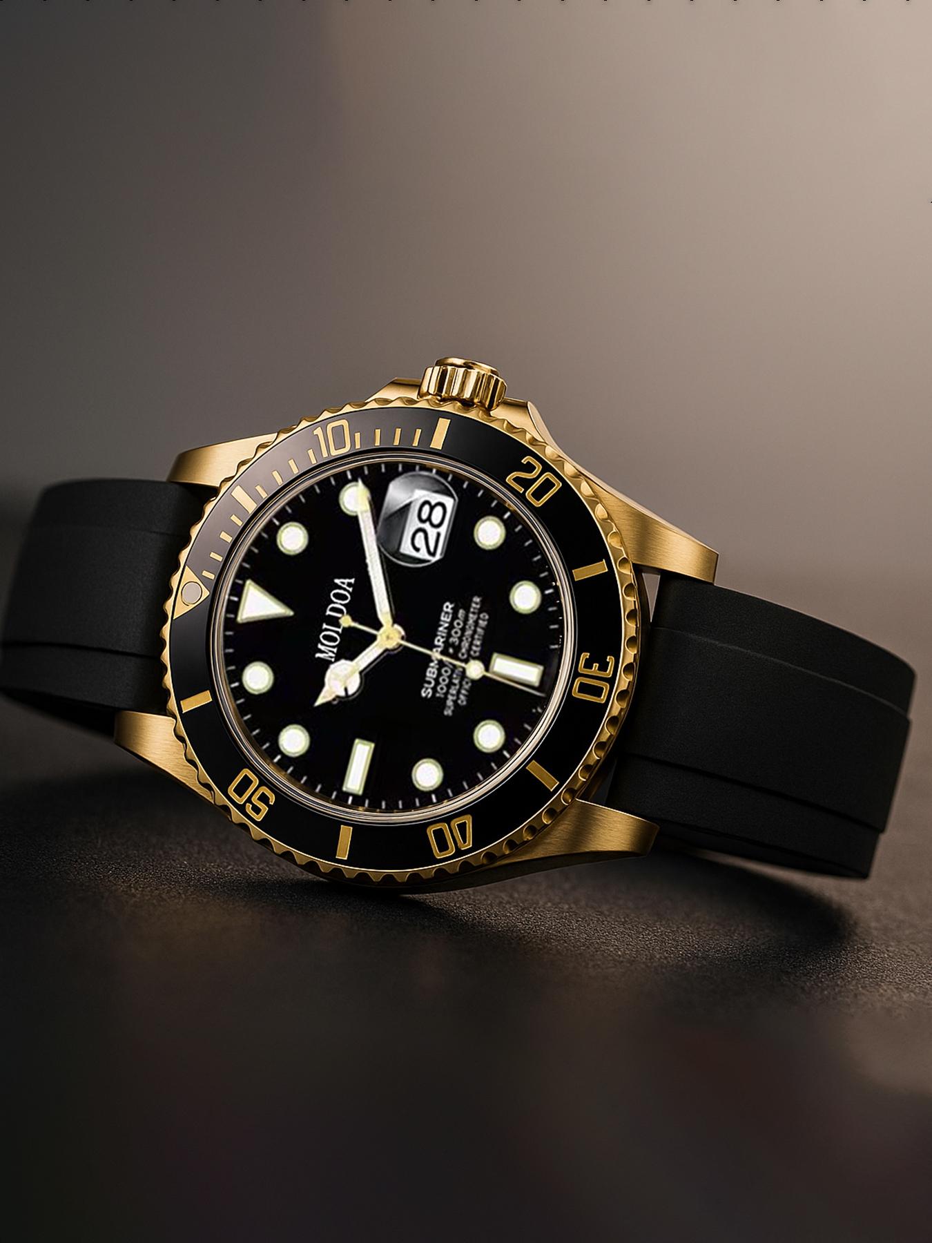 A men's black silicone strap with a niche high-end feel, high-end Korean casual quartz watch, Analog Display, Quartz Movement, Black Silicone Band