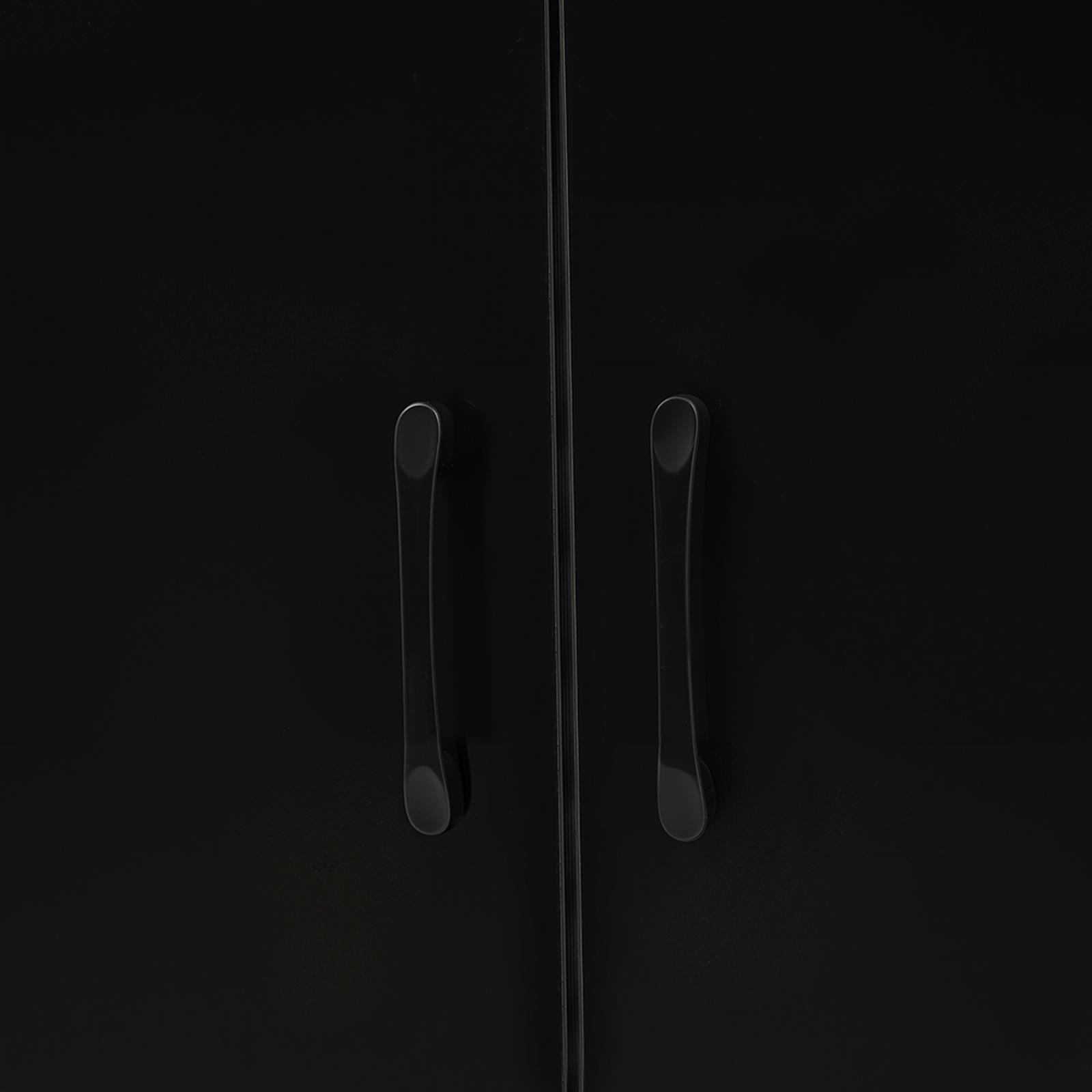 Laundry Utility Sink with Cabinet & Pull-Down Faucet Freestanding Stainless Steel Utility Sinks with 2 Doors Deluxe Bouble Kitchen Sink Wash Station Tub for Laundry & Kitchen, Bathroom(Black)