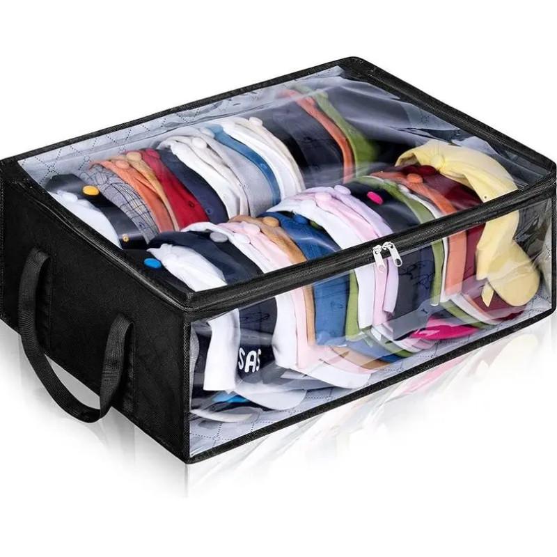 Wide Brim Hat Storage Rack, Baseball Cap Organizer, Large Capacity Hat Hanger, Closet Hat Holder, Holds Up to 40 Hats, Hat Storage Bag