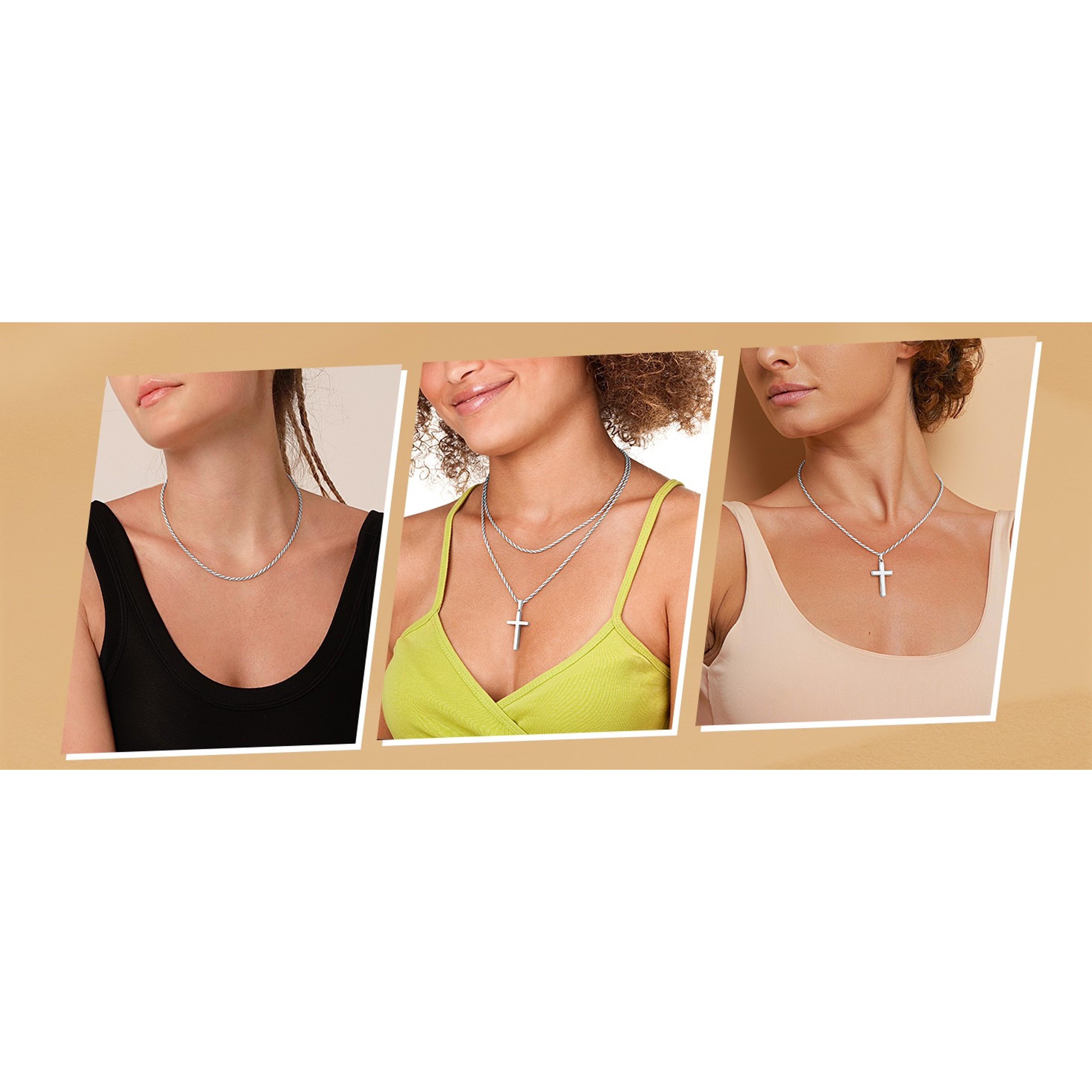 925 Sterling Silver Rope Chain Necklace for Women - 1.5mm & 2mm, 16-26 Inch