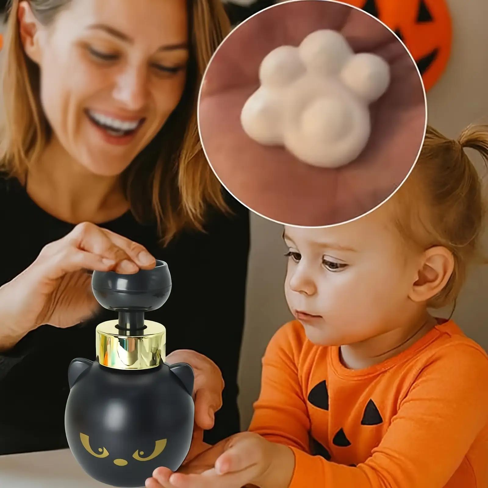 Cute Cat Paw Foam Soap Dispenser - Touch-Activated, No Buttons Needed, Cat Claw-Shaped Foam & Cute Black Cat Design, Bathroom Accessory, Soap Container