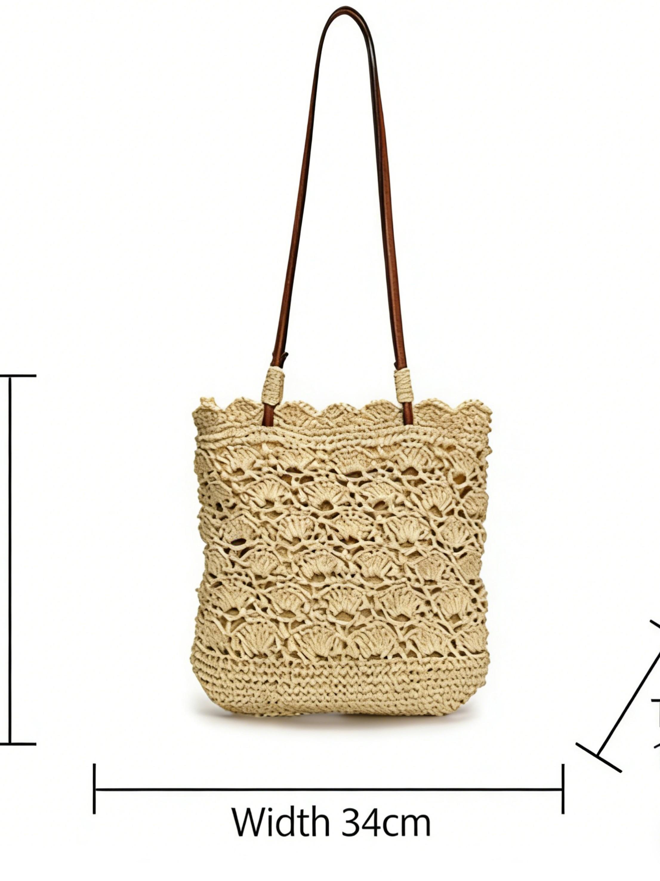 2026 New Spring Fashion Crossbody Basket Bag for Women, Boho Handbag, Straw Weave Beach Bag, Perfect for Vacation and Casual Wear