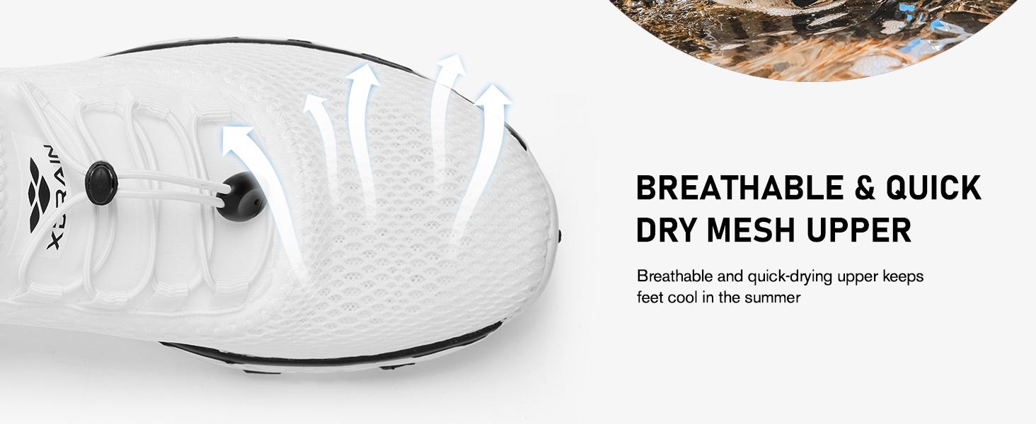 ALEADER Men's Lightweight Breathable Watershoes Quick Dry Xdrain Water Sports Shoes for Beach Seaside Pool SpringStatements