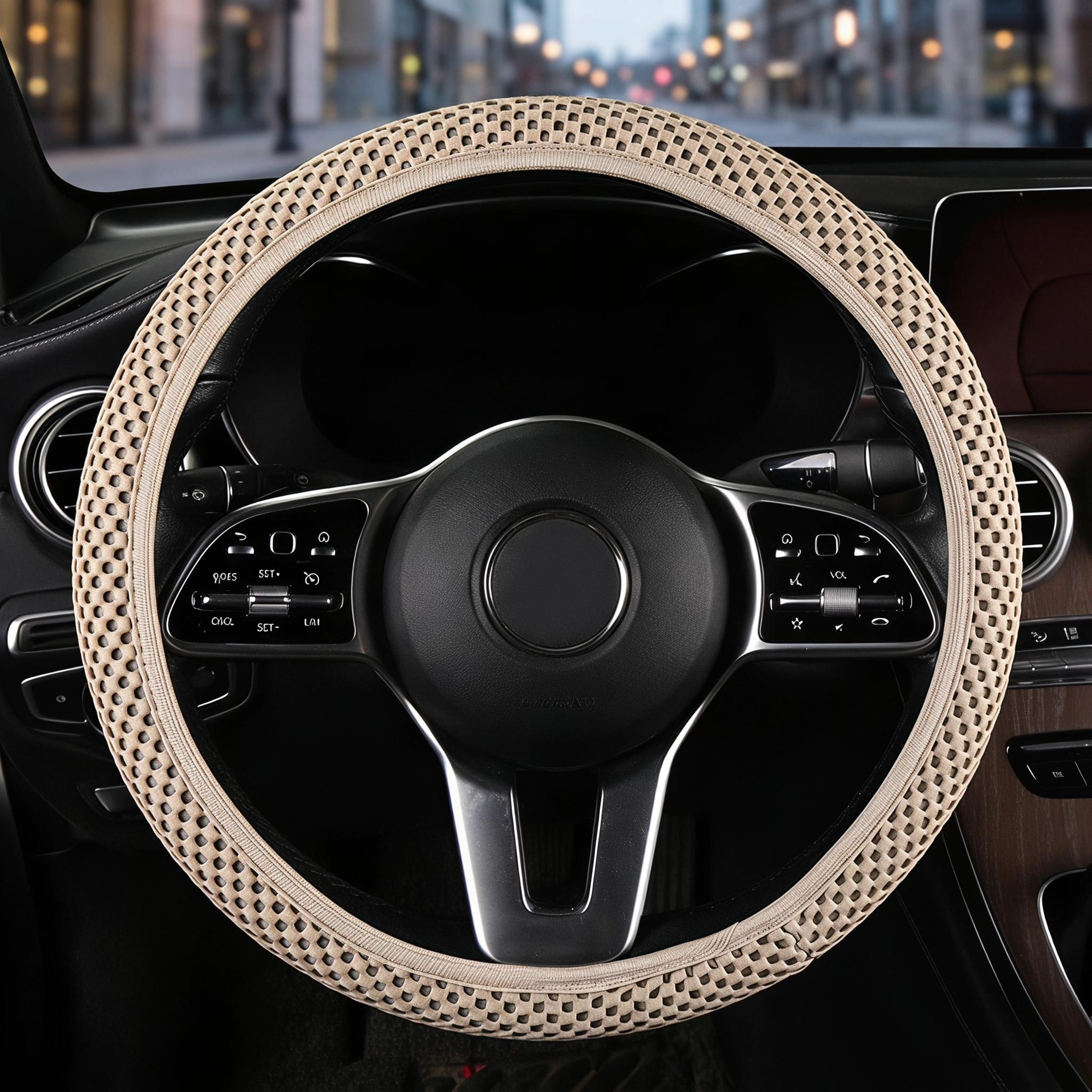 Multiple Colors Elastic Stretch Breathable Car Steering Wheel Cover, 15 inch Universal Fit All Season Comfort Steering wheel cover Automotive-YY1