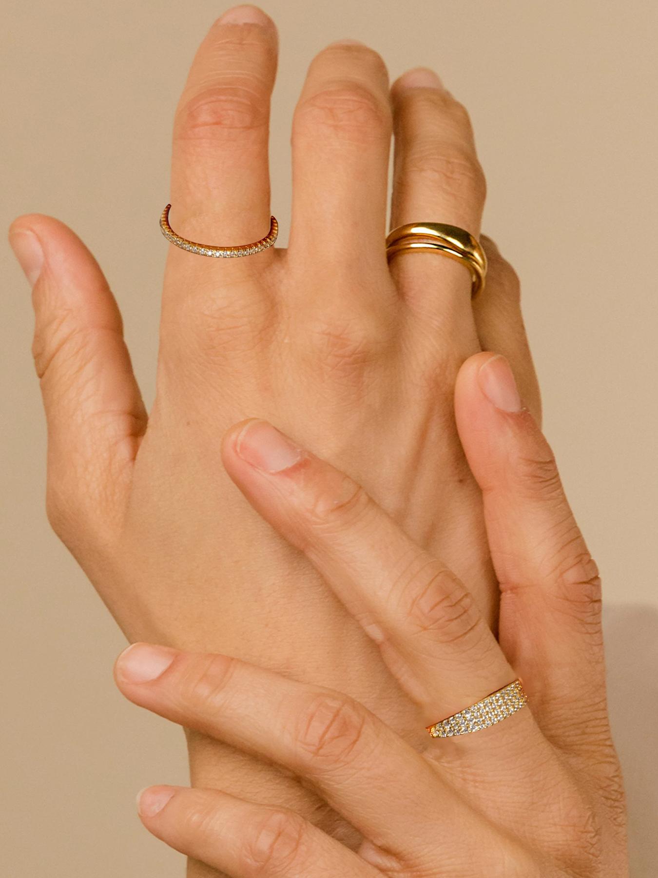 Four-Piece Ring Set, Minimalist Style Stacking Rings, Perfect Gift Choice, Enhance Your Simple Look, Gold Color Rings