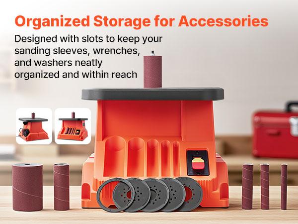 VEVOR Oscillating Spindle Sander, 2400RPM Benchtop Spindle Sander with 6 Sleeves (1/2-3), 5/8 Stroke 15.4x 16.3-inch Wide Worktable for Furniture Finishing, Crafts Sanding, DIY Woodworking