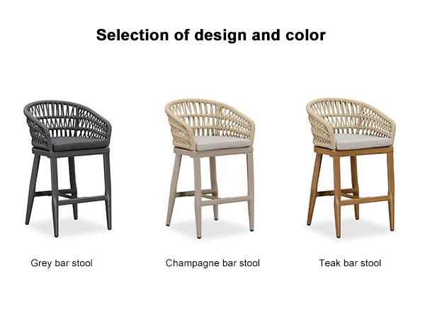 PURPLR LEAF Bar Stools Chair Set of 2, Rattan and Aluminum Frame with Comfortable Cushion