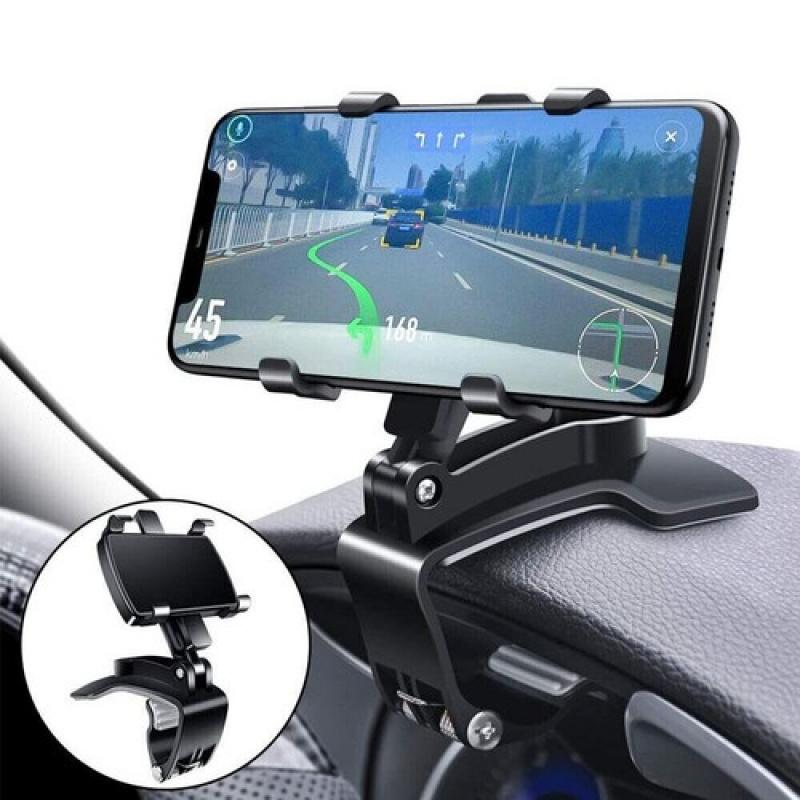 Car Phone Holder, Car Phone Stand, Cell Phone Mount, with 360° Rotation, Adjustable Dashboard Mount, Suction Cup Installation, Ergonomic Design for Hands Free GPS Navigation Compatible with All Vehicles, Sleek Glossy Finish, Sturdy Build
