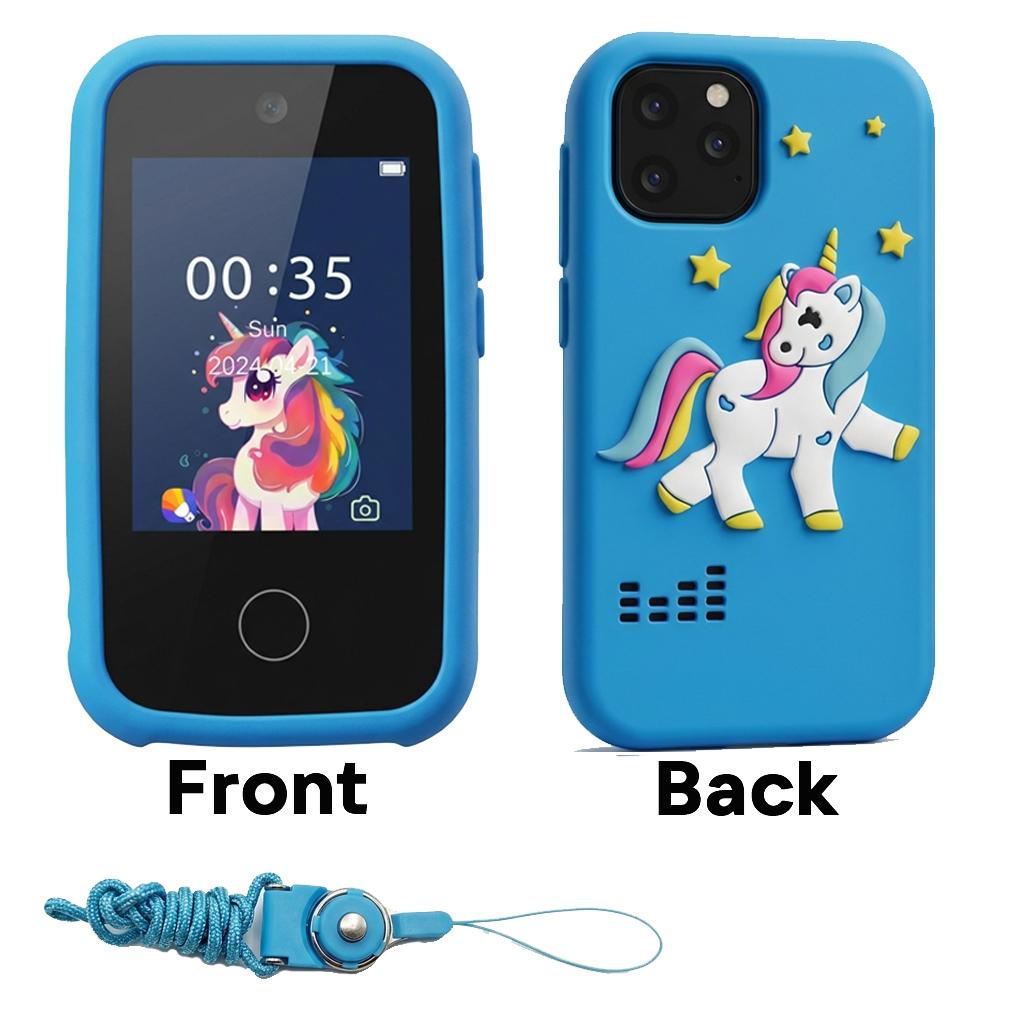 KGG Cute Cartoon Kids Mini Phone, Fun Educational Learning Toy with English Words, Puzzle Games, Music, Video, Camera, Recorder, Alarm, Flashlight, Calendar, Calculator & 12 Habit Trackers. Multifunctional Smart Electronic Toy for Students.