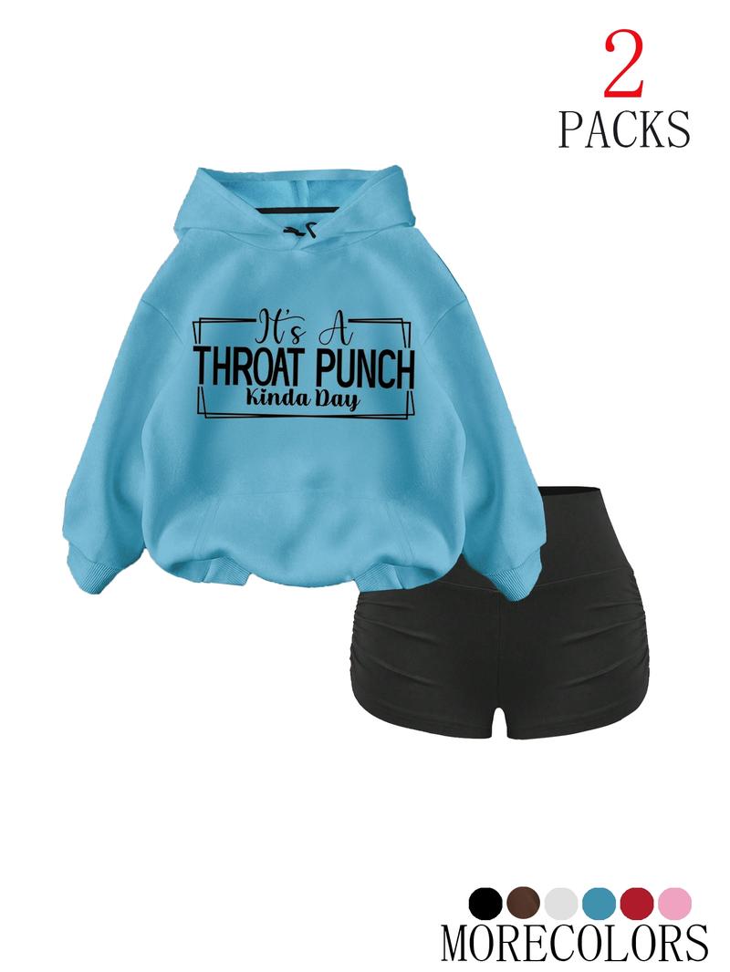 Cool Hoodie Set with High-Waisted Ruched Shorts, Loose Fit, Soft Fabric, Perfect for Fall & Winter, School & Club Wear Cool Hoodie Set with High-Waisted Ruched Shorts, Loose Fit, Soft Fabric, Perfect for Fall & Winter, School & Club Wear