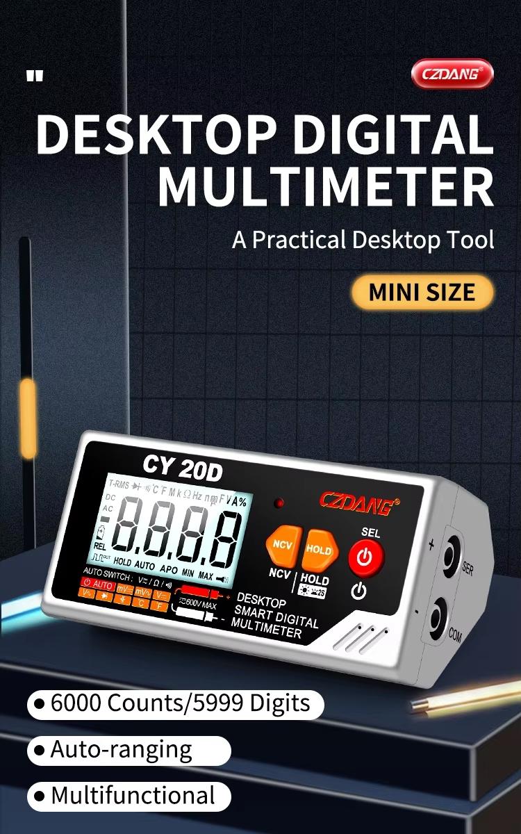 Desktop Digital Multimeter, Voice Function, Electrician Multi Tester, Backlit Bright Screen, Essential Tool for Electrical Work