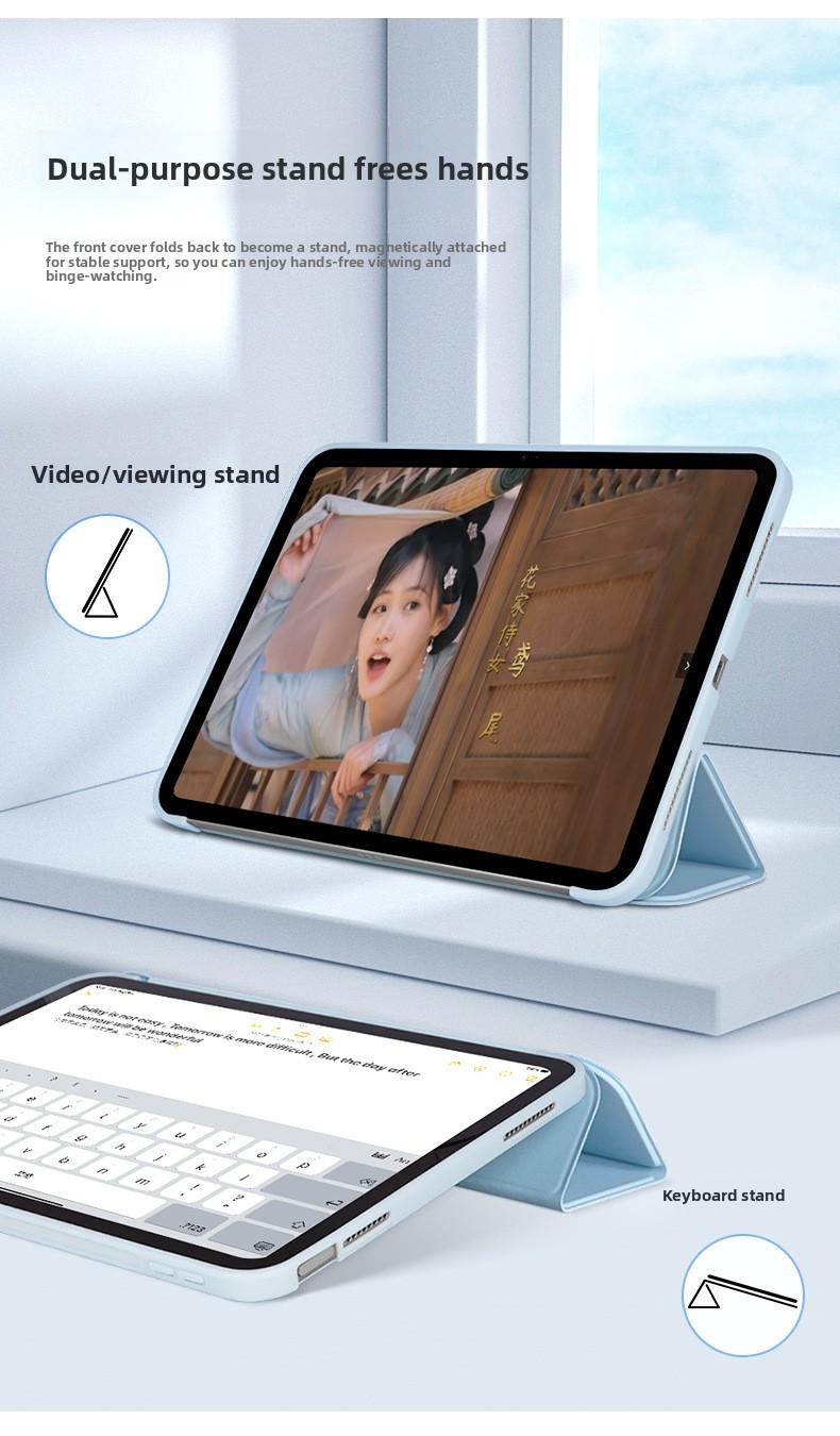 Shockproof Soft TPU iPad Case for iPad 11", iPad 10th Gen 10.9", iPad 9th Gen 10.2", Smart Tri-Fold Folio Cover with Stand, Auto Wake/Sleep Protective Shell for Apple iPad 2023 Models