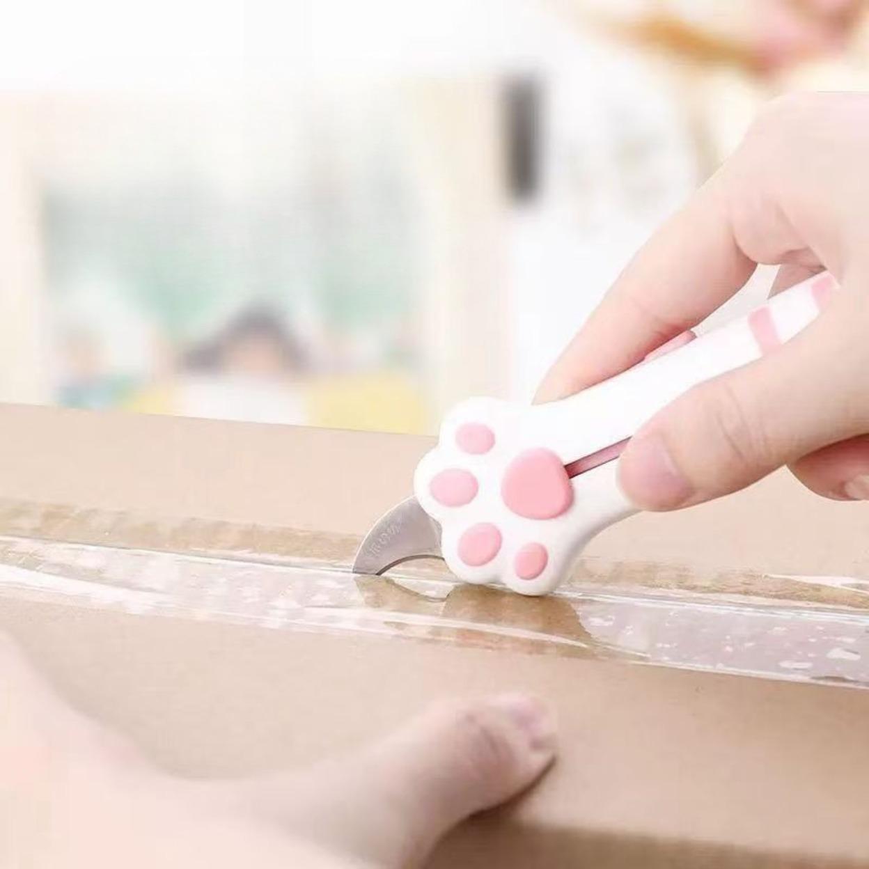 Cat Paw Shape Letter Opener - Mini Portable Multi-Use Cutter, Stylish Bag Accessory for Home/Office/Dorm Parcel Unboxing Tasks