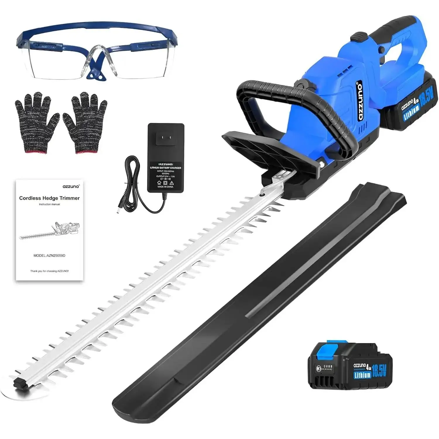 [Grand Opening Deal] AZZUNO 21V Cordless Grass Trimmer - 20in Lightweight Hedge Trimmer with 4Ah Battery & Charger, 21v Model 4ah Capacity Cordless Power Tool for Hedges/Thorns