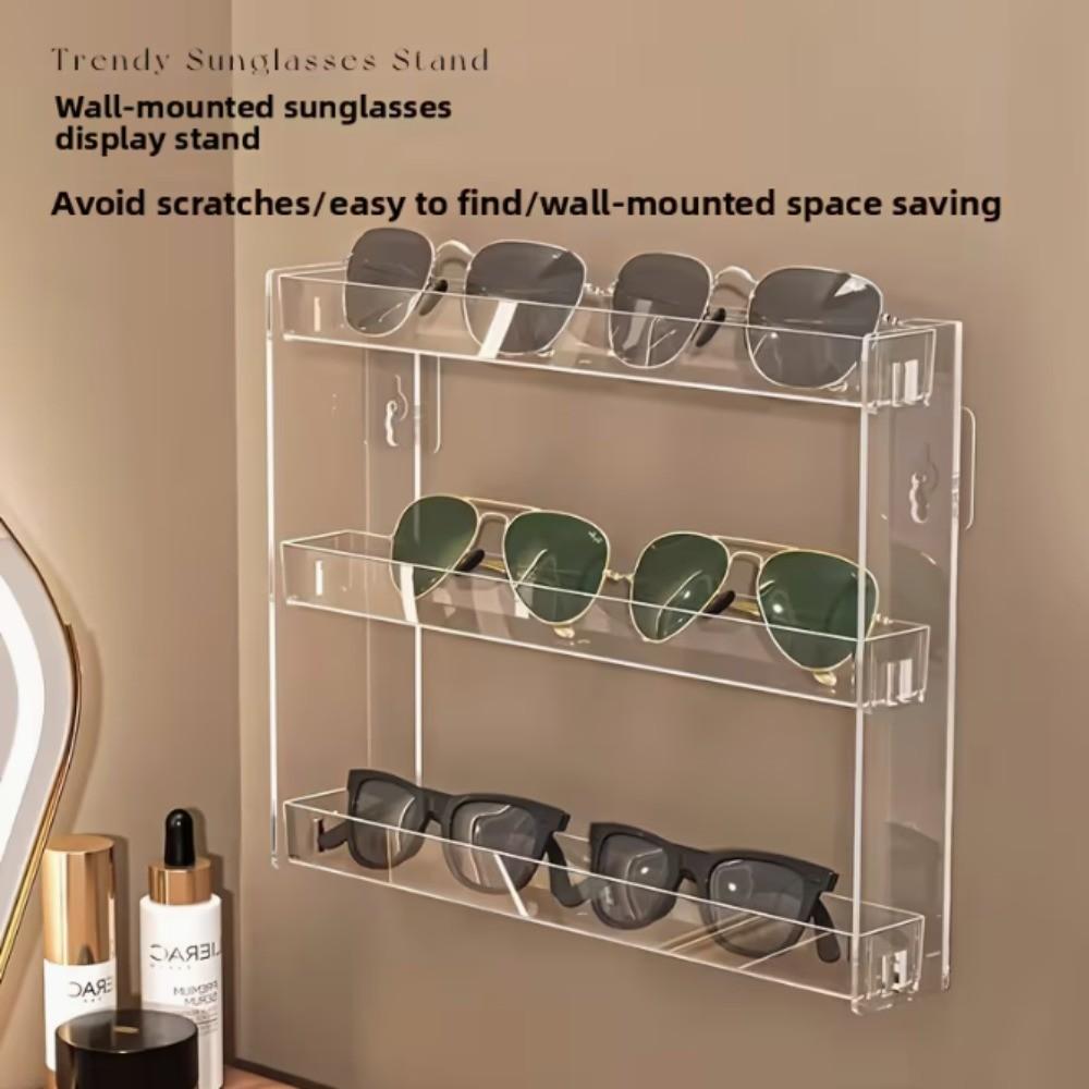 Transparent Acrylic Wall Mount Display Rack, No Drilling Floating Storage Shelf, for Trading Cards, Kpop Stickers, Dorm Room Decor