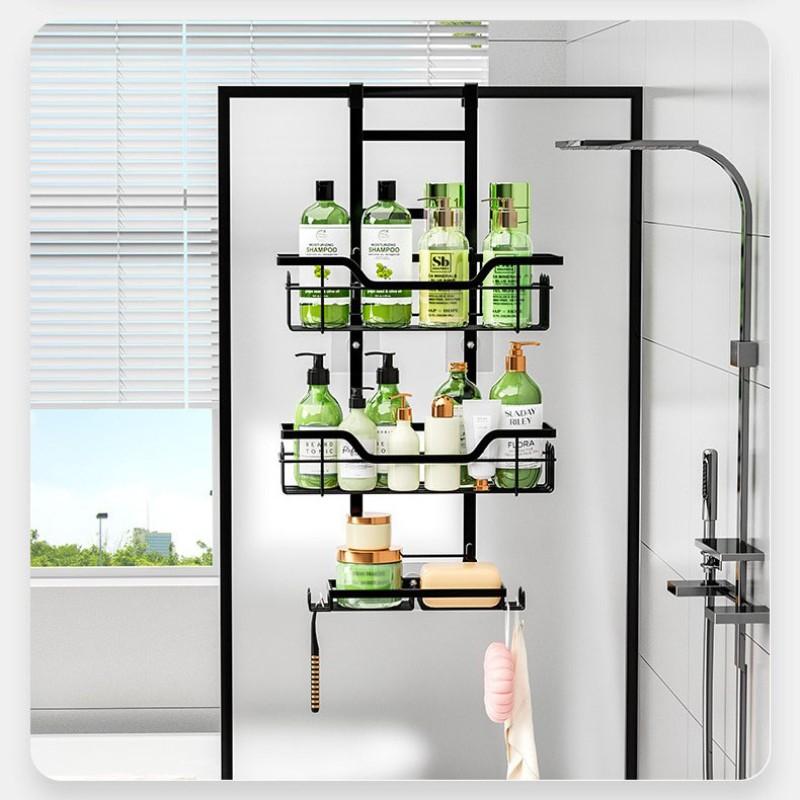 Multi-Layer Bathroom Shelf, No-Drill Wall-Mounted Organizer, 3-Tier Soap & Towel Holder, Space-Saving Storage Solution for Bathroom