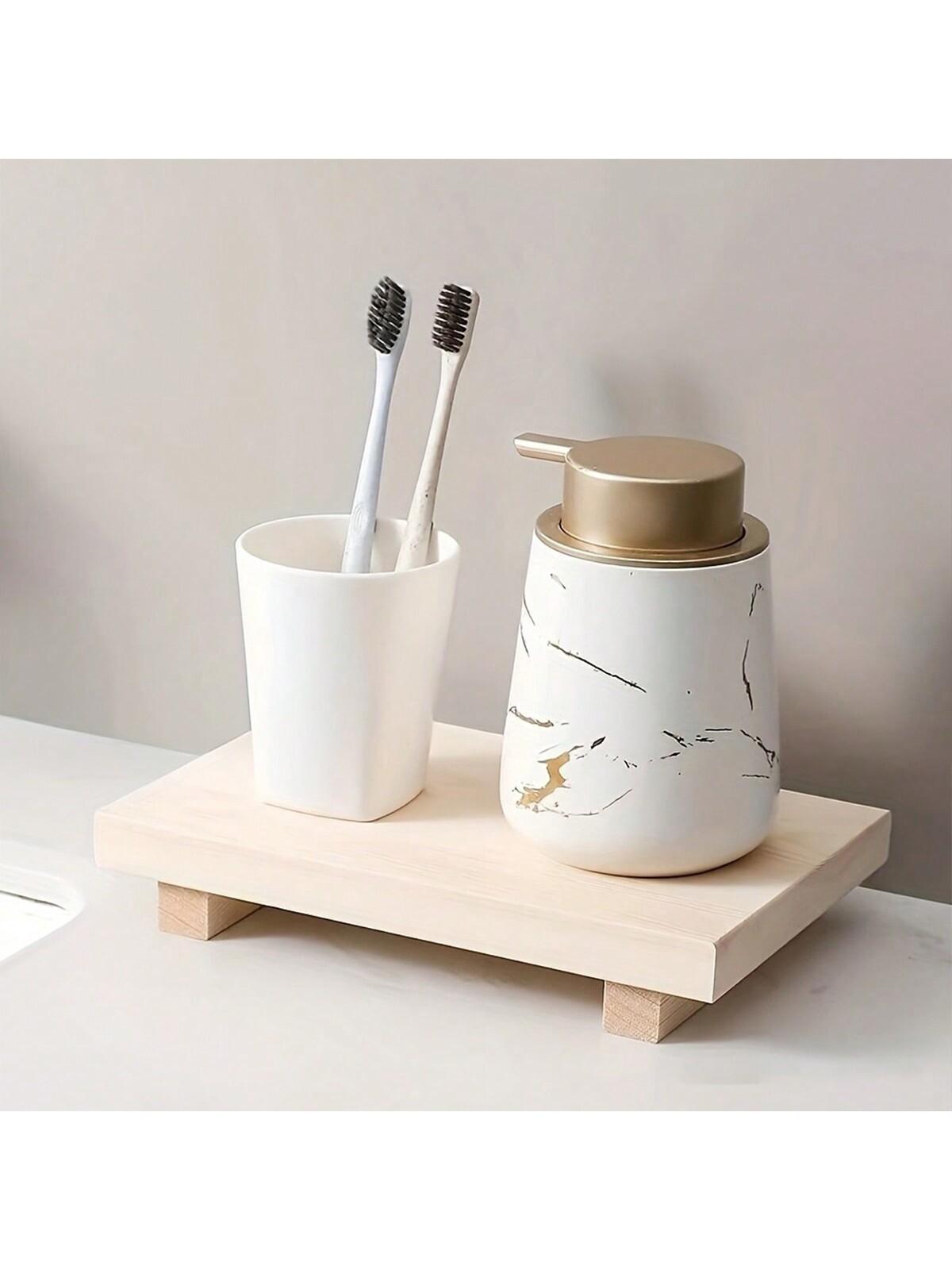 Small Bathroom Counter Organizer, Wooden Decorative Tray, Rectangular Cosmetic Rack, Kitchen Soap Bottle Holder, Home Party Gift