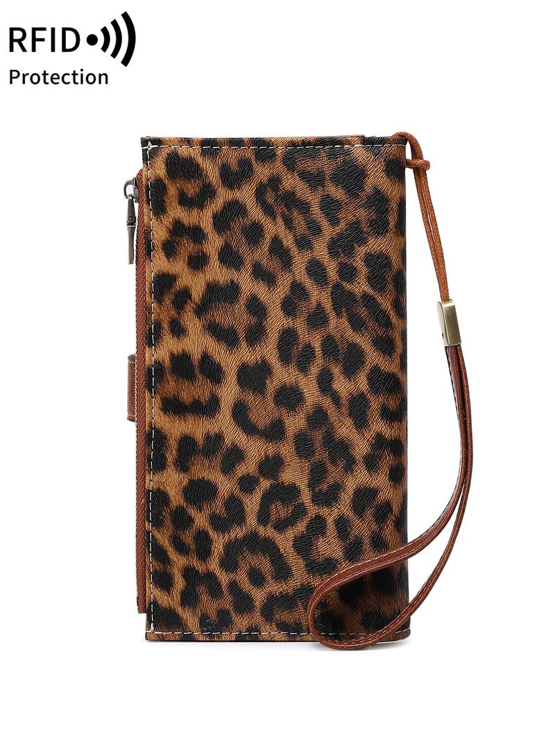 Fashion Leopard Pattern Zipper Long Wallet, CasualVersatile Wallet for Women, Trendy All-match &Exquisite Wallet for Birthday Gift，Christmas Gift, Valentine's Day Gift, Ideal Gift