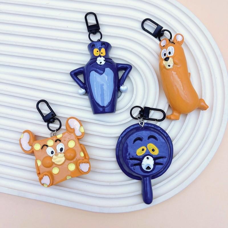 Cute Cartoon Creative Cat Mouse Keychain, Kids Backpack Car Accessory, Nail Clip Holder, Fun and Practical Gift Idea