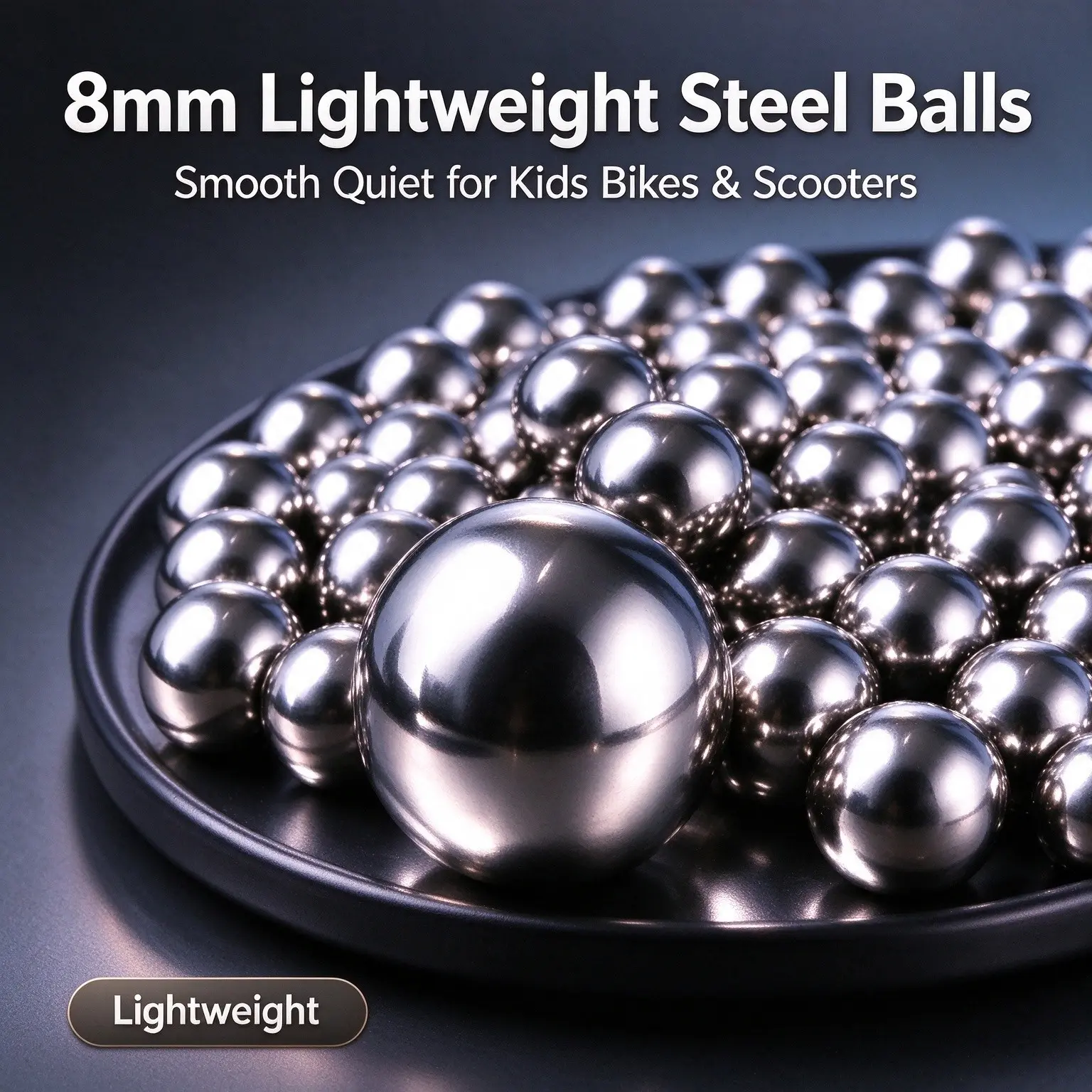 8mm Lightweight Plated Steel Balls, Solid Smooth Bearing Balls for Kids Bikes, Scooters, Roller Skates, Outdoor Sports Parts