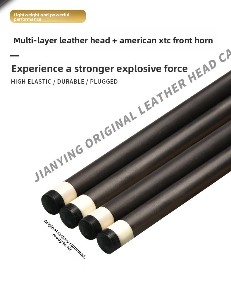 The world's first carbon fiber 1/2 billiard cue comes with a cue box and accessories. It features a 58 inch, 11.8mm cue tip and is suitable for both home and club use. Comes with cue case + leather tip + gloves + towel + chalk