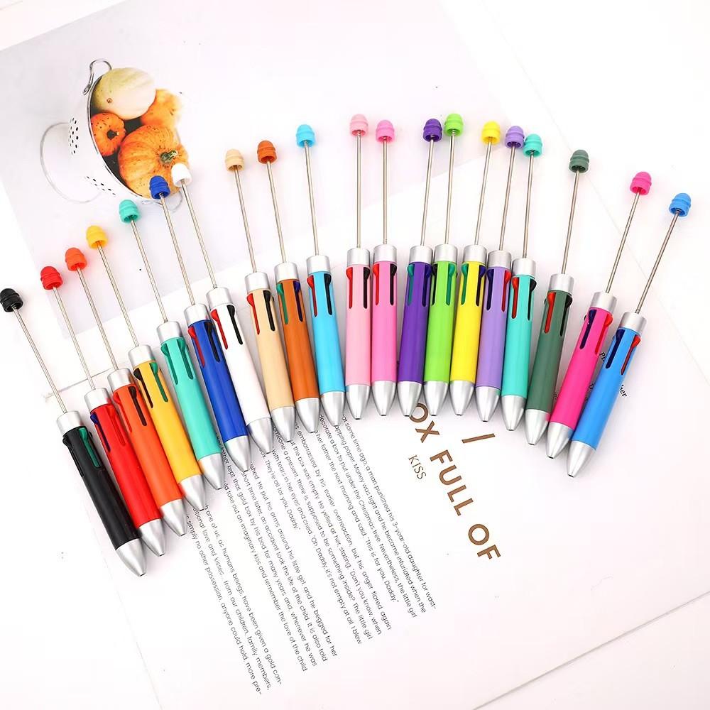 Mini Four-Color Beaded Pens, Multiple Colors Round Atom Pens, Internal Four Different Color Pencils, DIY Your Style