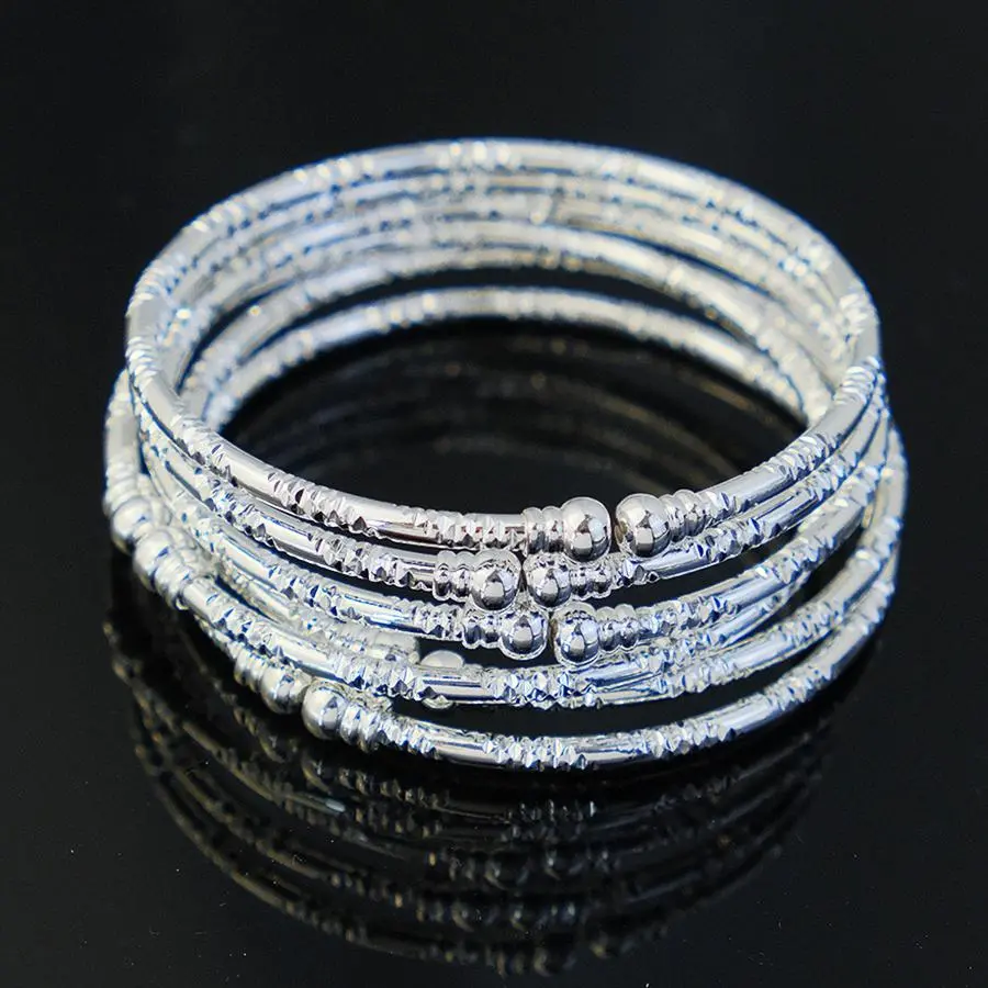 Middle Eastern Women's Bridal Accessories Dubai Indian Silver Bracelet African Ball Jewelry Plated Ethiopian Wedding Bracelet