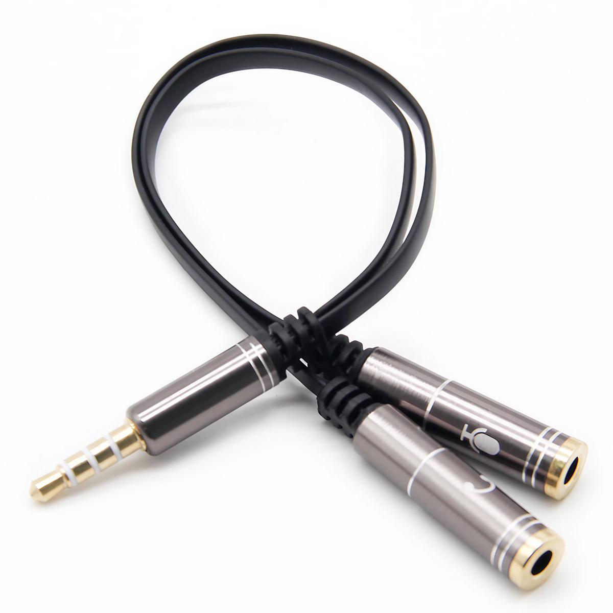 ENVEL 3.5mm Jack Kabel Adapter,Wederzijdse Convertors voor PC headset Oortelefoon met Hoofdtelefoon Microfoon Functie Gelijktijdig Y Splitter Audio 1 Vrouwelijke naar 2 Mannelijke
