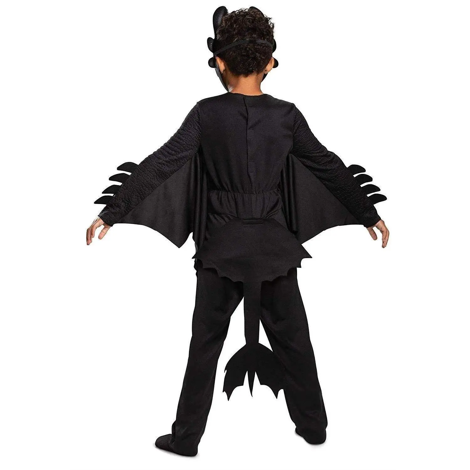 3ps Set Halloween Dragon Knight Toothless Cosplay Costume Clothes Black Fancy Dress Detachable Tail Suit Cosplay Birthday Gift