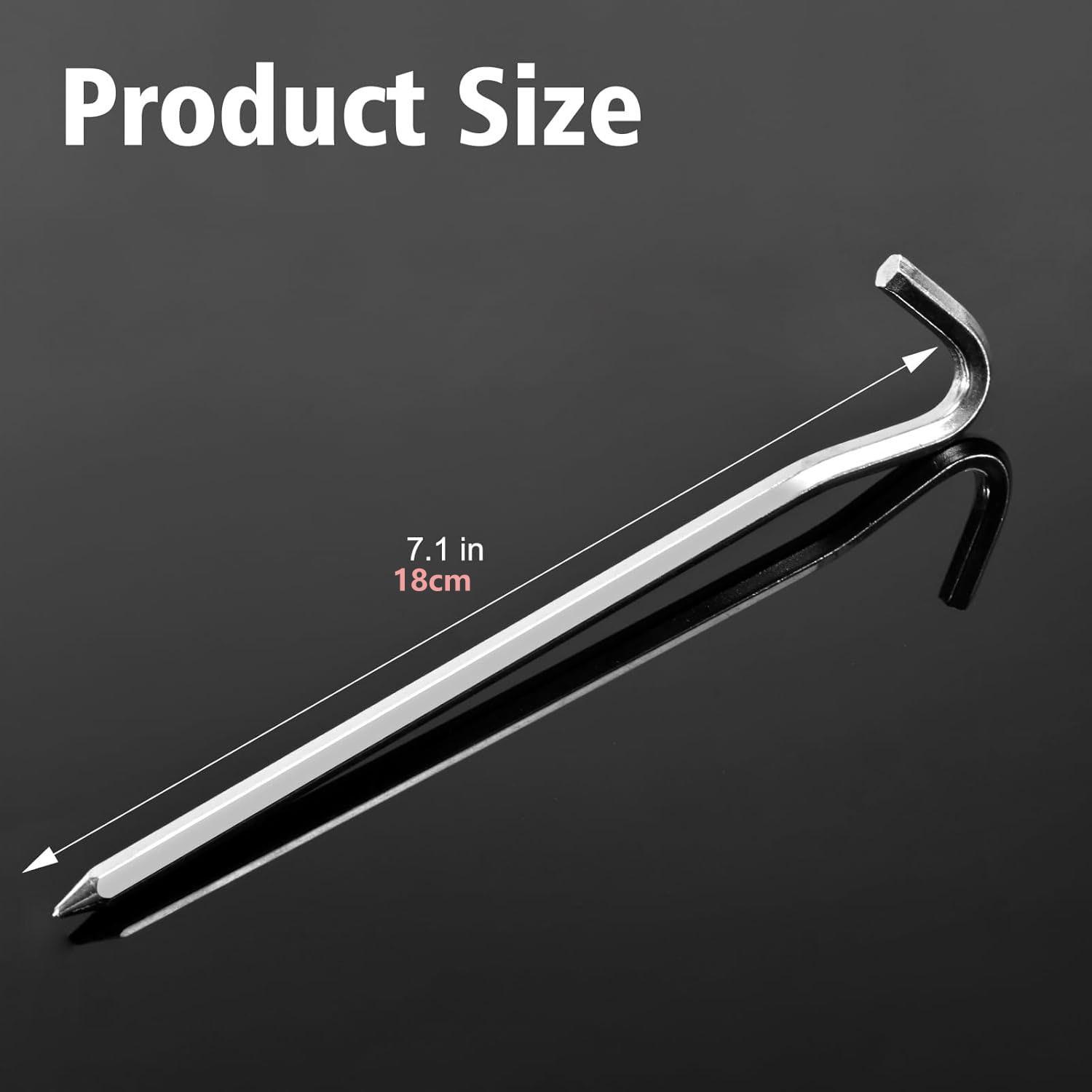 Lightweight Tent Pegs Campsite Ground Nails, 18cm Aluminum Alloy Shelter Tent Stakes, Durable & Portable Camping Accessory