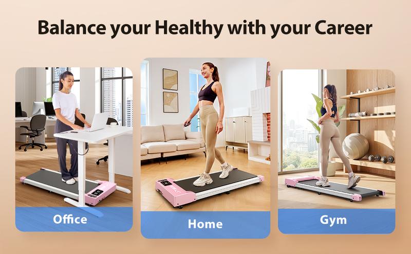 【PINK POWER】Walking Pad Under Desk Treadmill , 3 in 1 Portable Folding Walking Jogging Running Machine with Remote Control & LED Display for Home/Office, Larger Running Area, Quiet for Fitness in Small Spaces