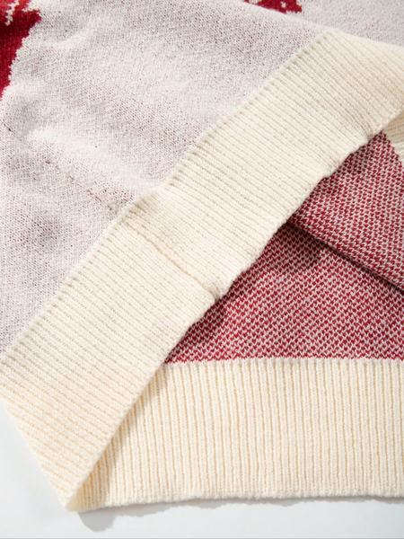 Cute Fall & Winter Unisex Casual Sweater with Love Heart Pattern, Loose-Fitting Long Sleeve Pullover for Valentine's Gift