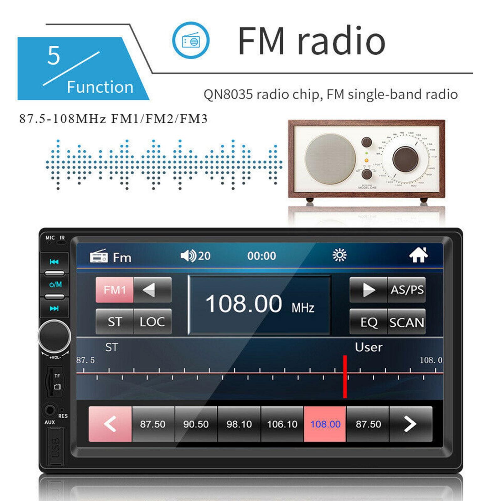 Bileeko Car Radio Digital 2 din Stereo 7inch HD Screen Autoradio Multimedia Player MP5 Bluetooth USB TF FM Camera