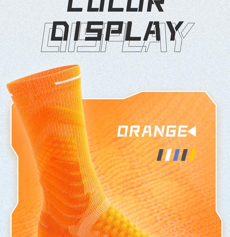 Men's mid-calf sports socks in a pack of 5 pairs. They feature sweat-absorbing mesh for breathability, shock absorption, and are wear-resistant. With terry cloth soles, these solid-color socks are suitable for basketball, running, football, Tubesocks