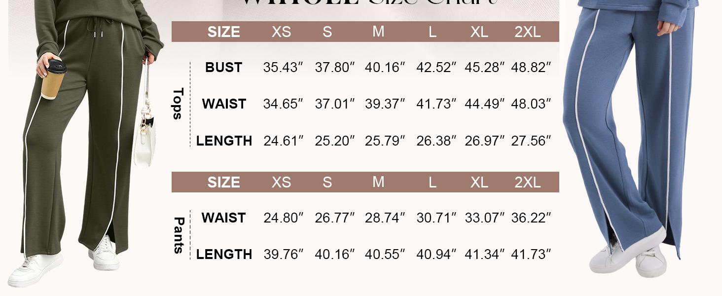 OFEEFAN Women's 2 Piece Lounge Set 2025 Fall Outfits Wide Leg Pant Matching Sets Casual Sporty Soft Fabric Pockets Suits SpringStatements