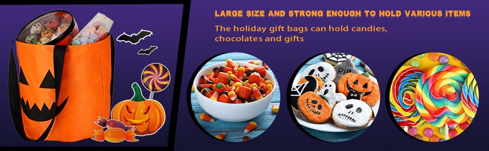 4-Pack LED   halloween Treat Bags  Night Light Bag Pumpkin Candy Buckets for Trick-or-Treating  halloween inside deco