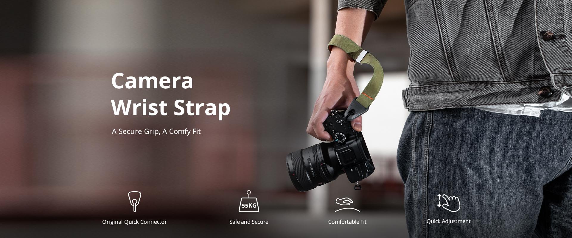 PGYTECH Adjustable Quick Release Camera Wrist Strap - Secure Hand Strap for Sony, Nikon, Canon, GoPro, DSLR, Mirrorless Cameras - Perfect for Photographers