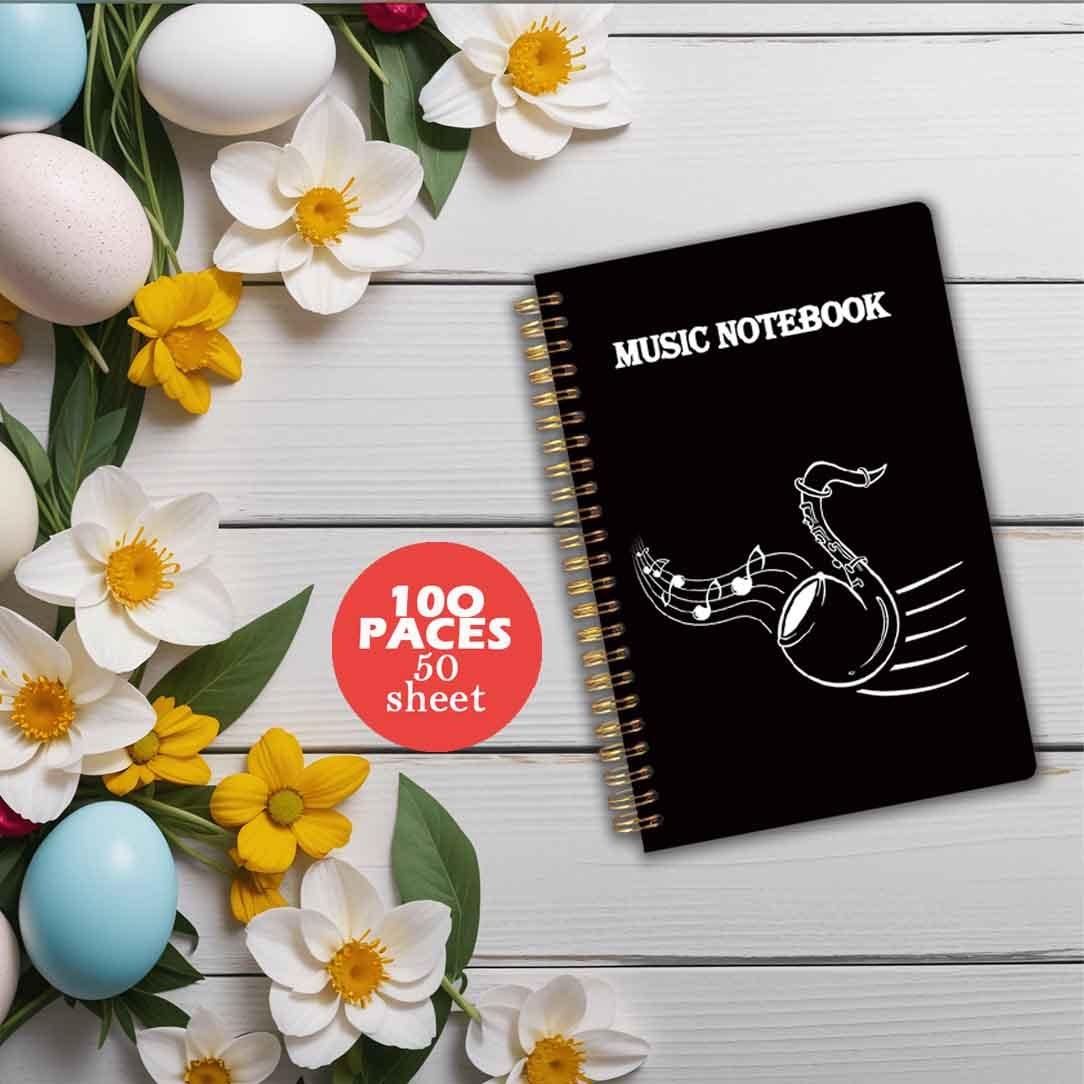 1 Music-themed Notebook - A5 size (5.5x8.3 inches), with horizontal lines and five-line staff on the inner pages. The durable binding is suitable for music composition and is also an ideal gift for aspiring composers.