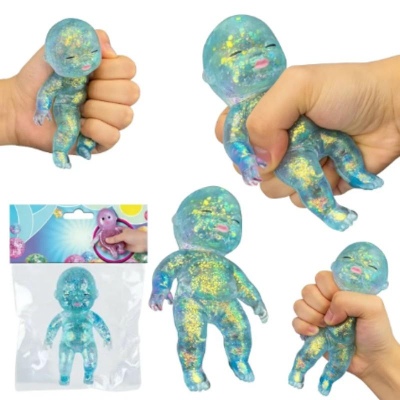 Giant Baby Plush Toy, Slow Flashing Stress Relief Toy, Soft Sensory Twist Egg, Cute Stretchable Collectible Plush Ball