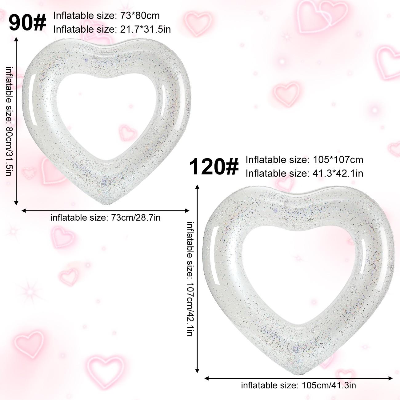 Heart-Shaped Pool Float Ring, Summer Inflatable Lounger, Adult Water Entertainment Beach Party Equipment, Perfect for Summertime Fun