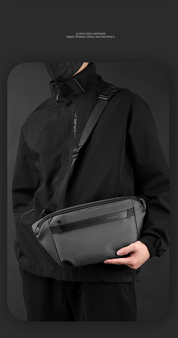 New Men's Crossbody Bag Large Capacity Lightweight Men's Bag Fanny Bag Sports Leisure Breast Bag Shoulder Bag