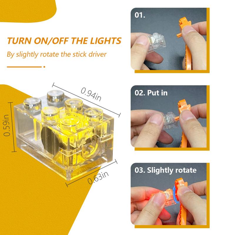 Classic Transparent LED Brick Set, 2x3 Light-Up Building Blocks Kit ...