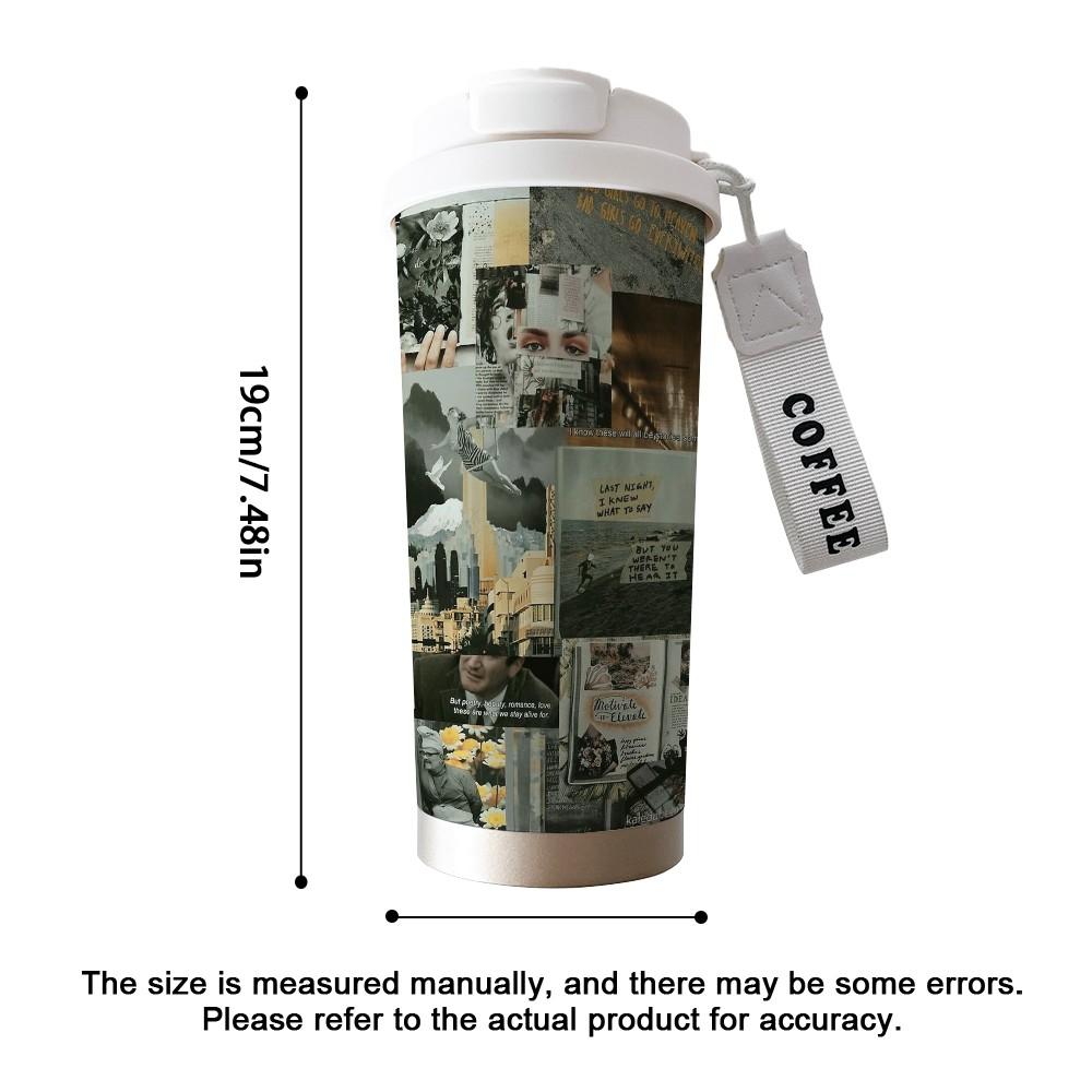 Abstract Pattern Coffee Cup, Portable Dual Drink Insulated Tumbler, Keeps Warm/cold, Stylish, Ideal for Office, Travel, Sports, Golf