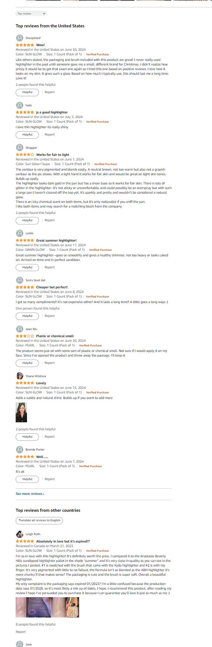 KYDA Face Highlighter Palette,High Glossy lluminator Palette, Narutal Finish,Pearl Shimmer Smooth Baked Powder,Sparkling Highlighter Glitter Silky