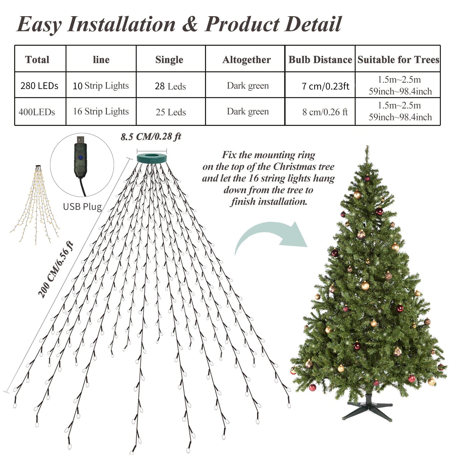 LED String Light, 6.5FT Multi Mode LED String Light with 8 Light Modes & Memory Function, String Light with Timing Function & Remote Control for Christmas Decorations