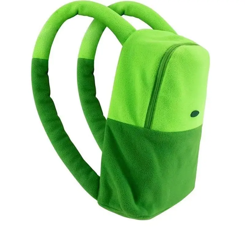 ABRT-Green Nylon Anime Character Cosplay Backpack, Unisex Adult Campus Back to School Bag with Laces, Functional School Supplies Accessory for Daily Use, Party, Waterproof