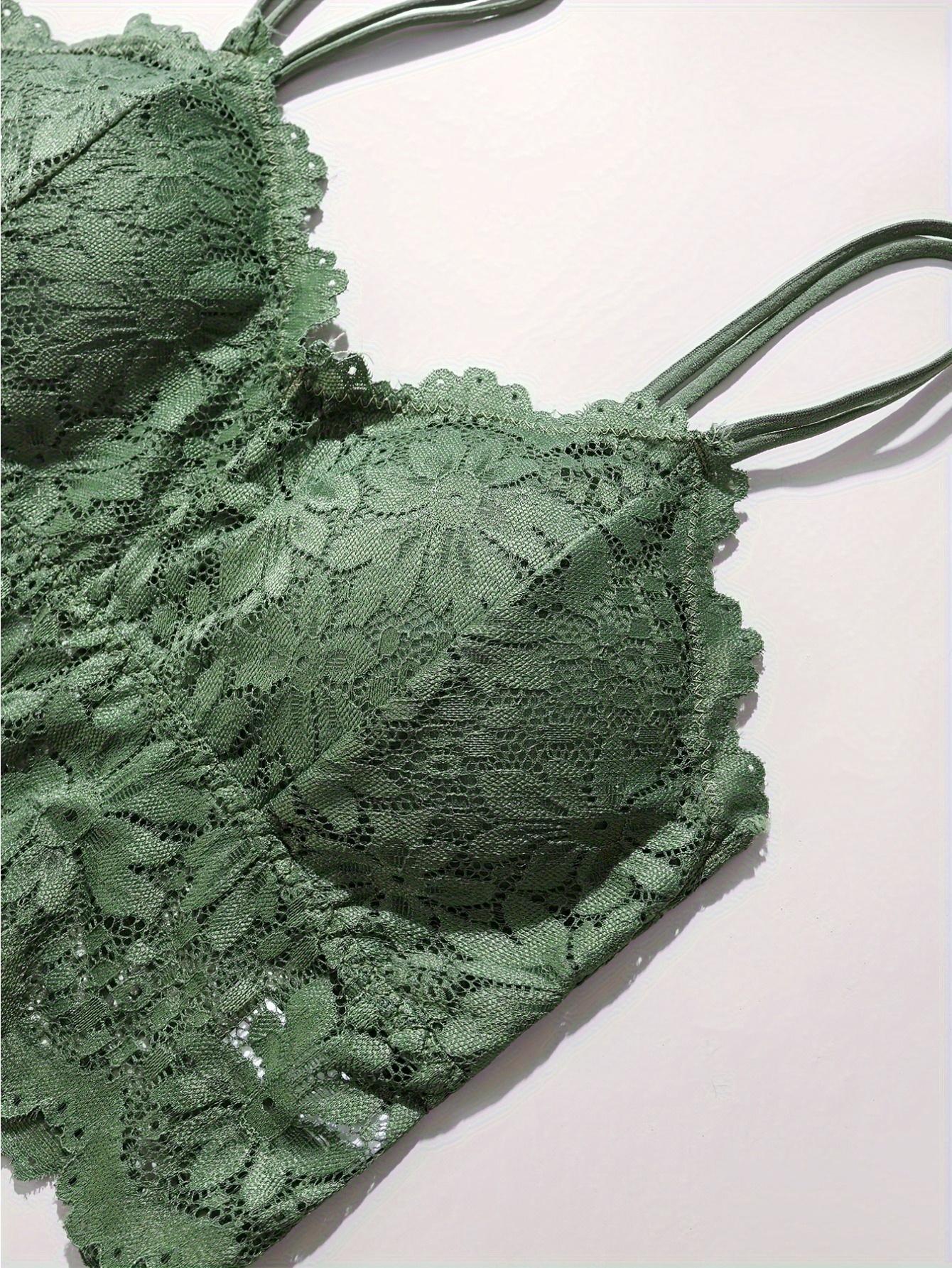 HICLOTH  Women 4-Pack Lace Bralettes with Matching Panties – Wireless, Soft, Double-Strap Lingerie Womenswear