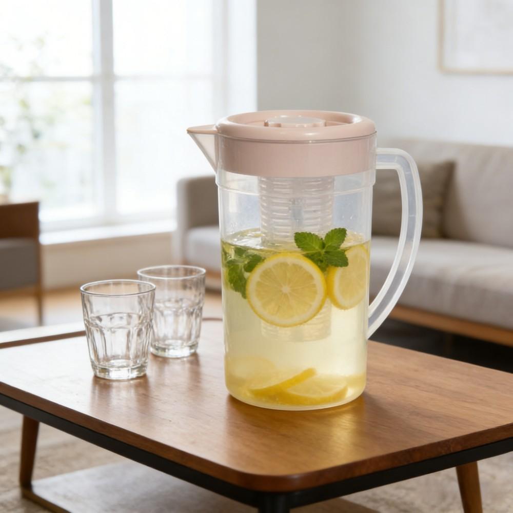 1PC Large Capacity 2000ML Leak-Proof Water Jug with Tea Strainer, Portable Kitchen Refrigerator Bottle, Ideal for Parties and Outdoor Camping